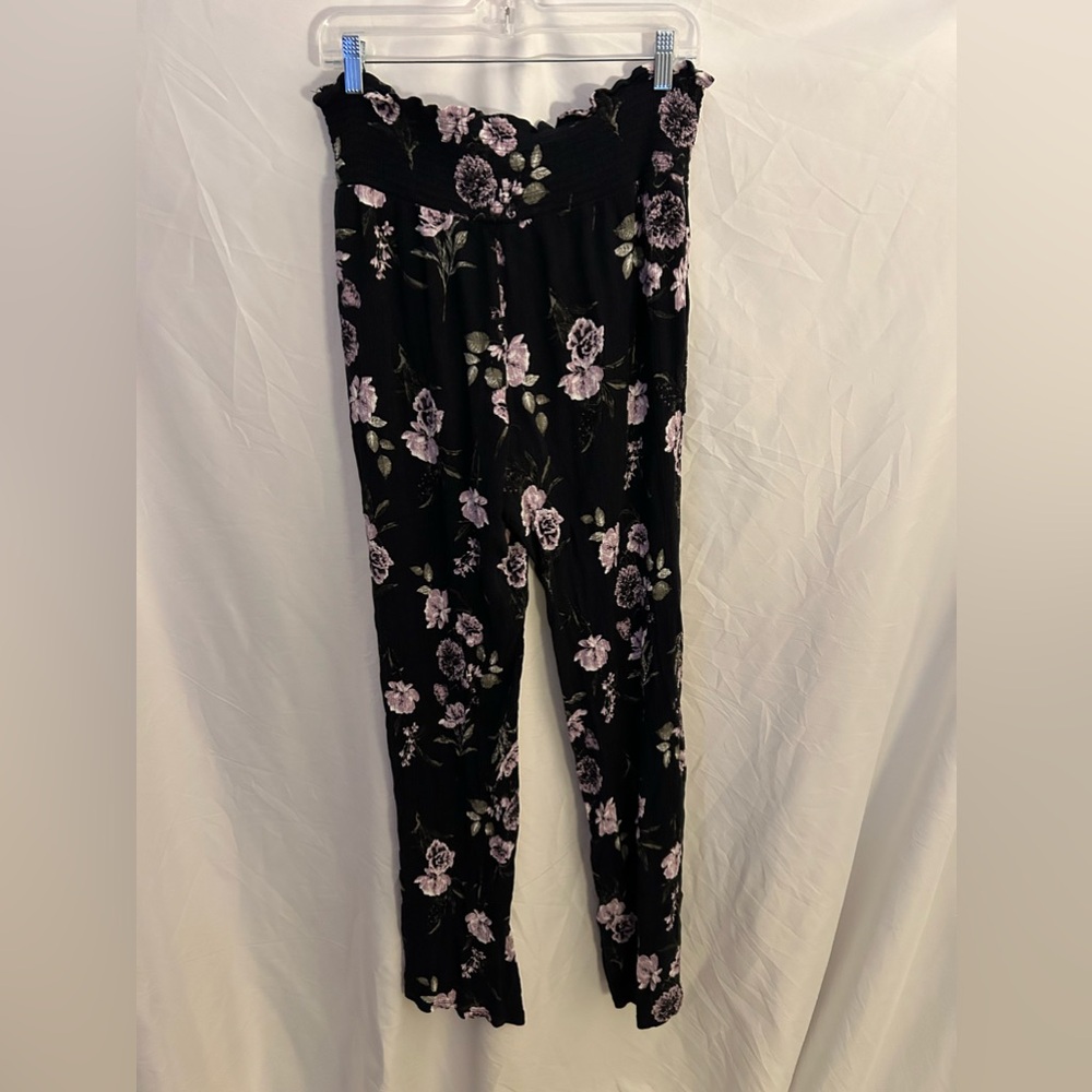 Black floral pants - Picture 1 of 3